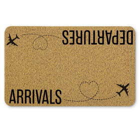 Qnhij Funny Welcome Mat at the front door with durable, easy-to-clean surface.