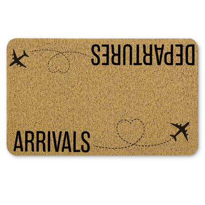 Qnhij Funny Welcome Mat at the front door with durable, easy-to-clean surface.