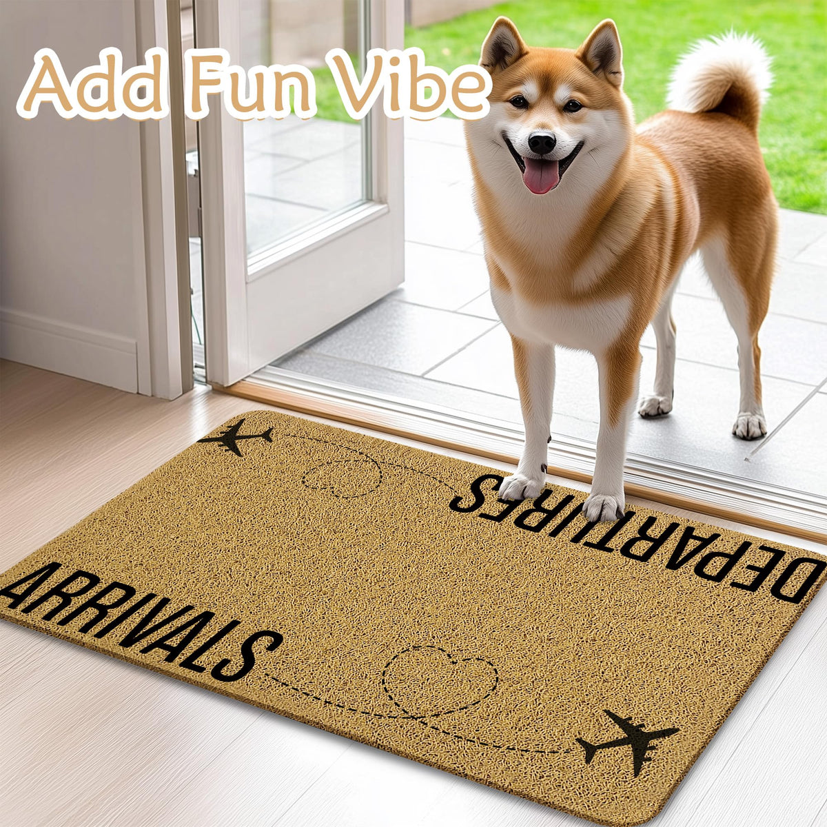 Qnhij Funny Welcome Mat in an inviting entryway scene enhances curb appeal.