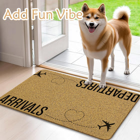 Qnhij Funny Welcome Mat in an inviting entryway scene enhances curb appeal.