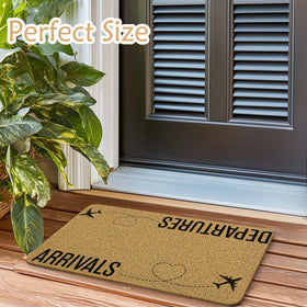 Qnhij Funny Welcome Mat with non-slip backing prevents slips on entry floors.