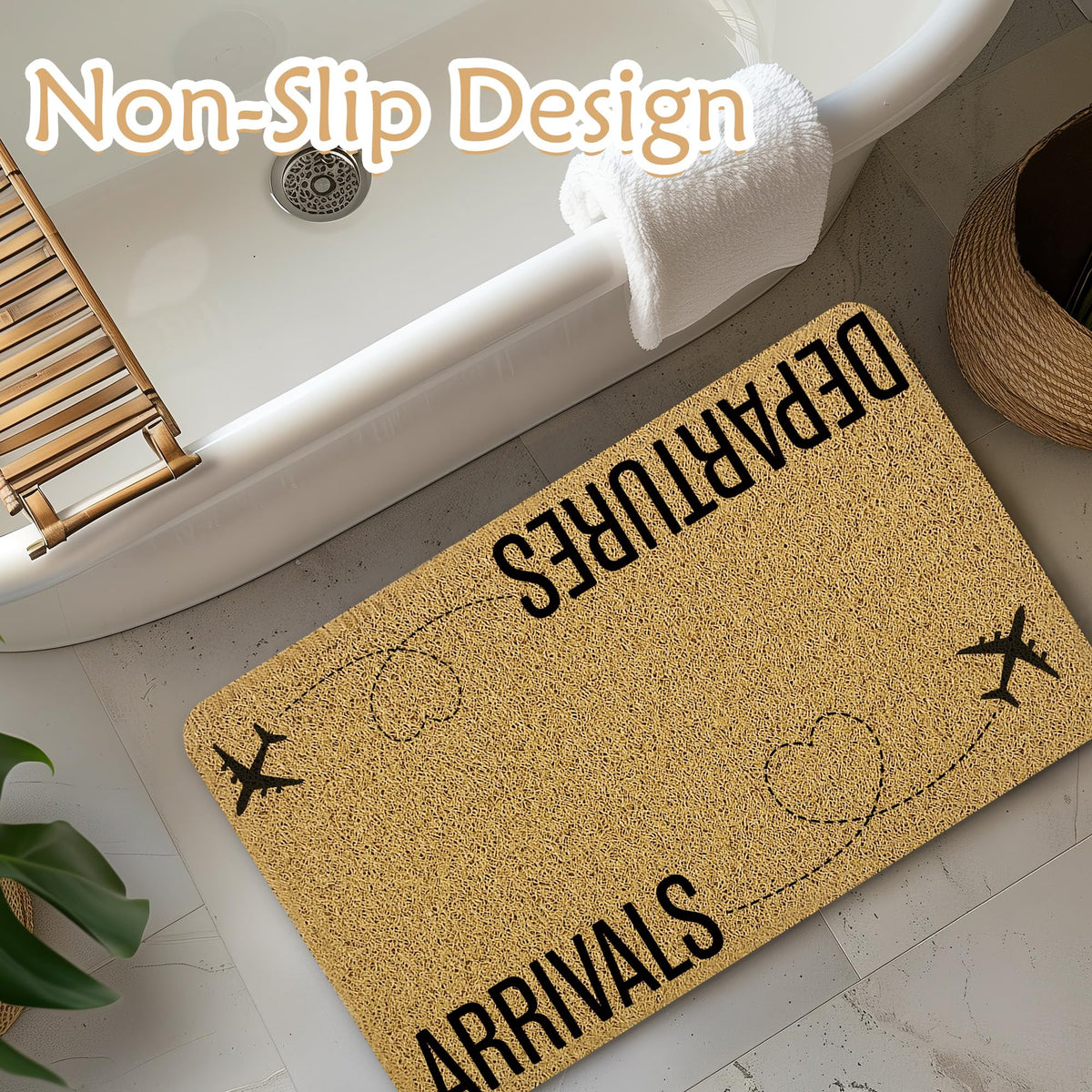 Qnhij Funny Welcome Mat used indoors and outdoors at a threshold for versatility.