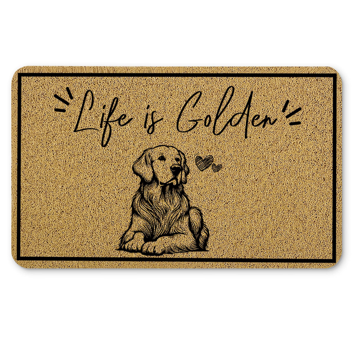 Qnhij Golden Retriever welcome mat for the front door with dirt-trapping and durable surface.