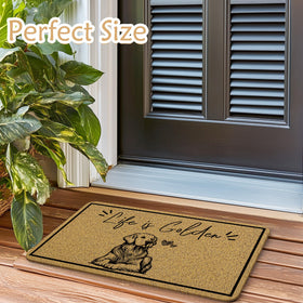 Qnhij Life is Golden doormat ready to greet guests with humor.