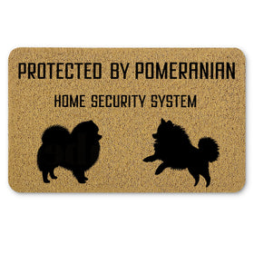 Qnhij Pomeranian welcome mat for front door adds welcoming charm to your entry.