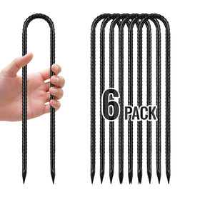 QNLONG 12-inch rebar stake with spiral design for stronger ground grip.