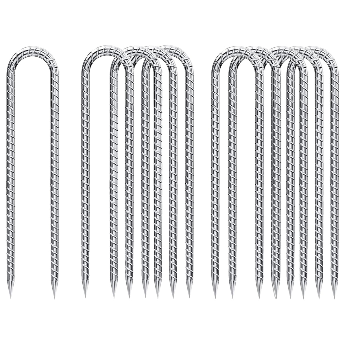 QNLONG rebar stakes 12-inch galvanized ground anchors provide secure rust-resistant support.