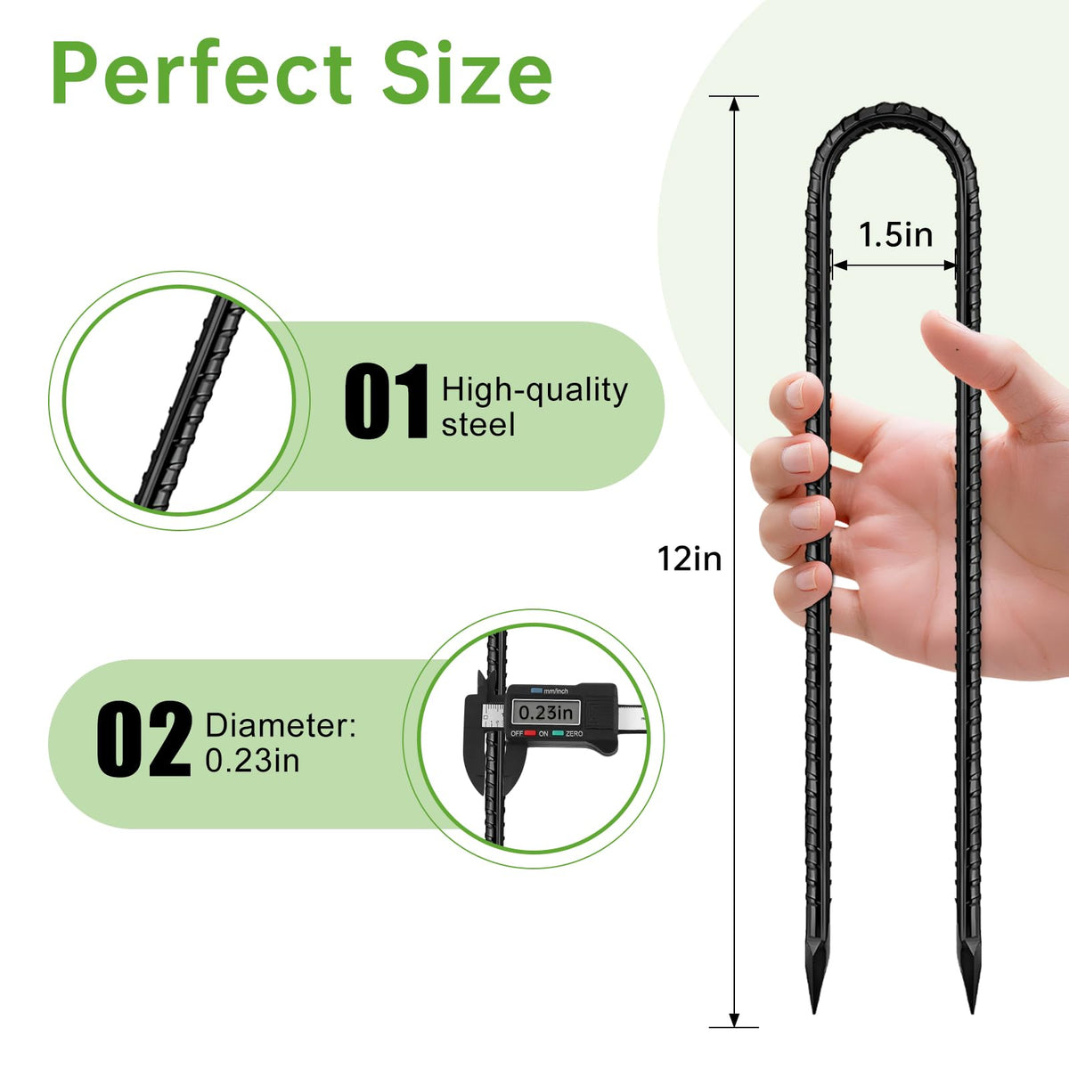 QNLONG ground anchors with U-hook for secure tent installation.