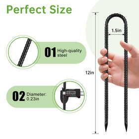 QNLONG ground anchors with U-hook for secure tent installation.