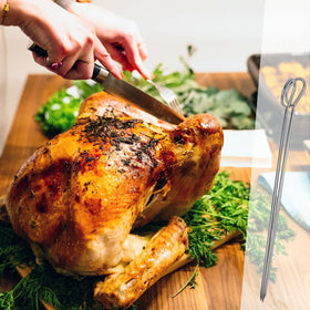 Qoaimu stainless steel turkey lacer 5-8in for high-heat grilling.