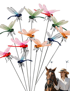QOJH dragonfly clip on hat deters pests during outdoor activities.
