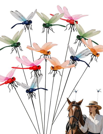 QOJH dragonfly clip on hat deters pests during outdoor activities.