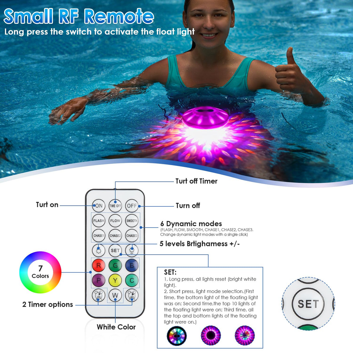 QOLNBY top and bottom glow creates balanced illumination on water surface