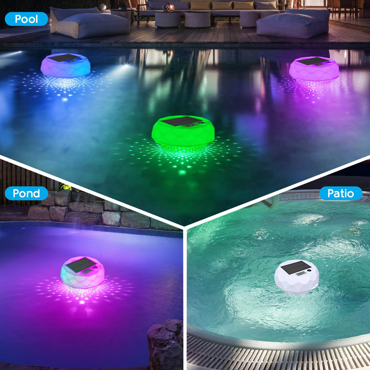 Qoolife pool chlorine floater IP68 waterproof hood keeps tablets secure in any weather.