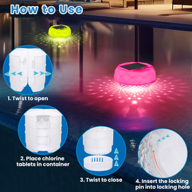 Qoolife pool chlorine floater large capacity holds multiple tablets for various pool sizes.
