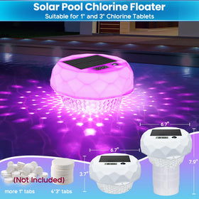 Qoolife pool chlorine floater remote control for easy color and mode selection.