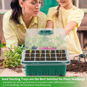 Qoolife premium PP 12-cell tray provides durable germination support.