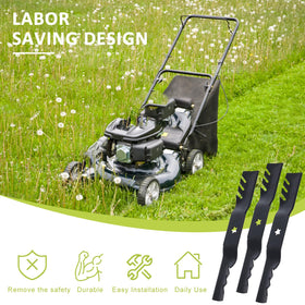 Qopaw heavy-duty 18-4/9 inch blade designed for durability during regular mowing.