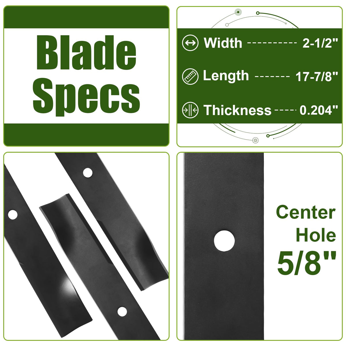 Qopaw blades for Dixie Chopper 52X, direct OEM replacement.