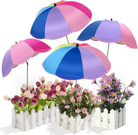 QOQIBU Colorful Plant Umbrella shading potted plants with a 40-inch canopy