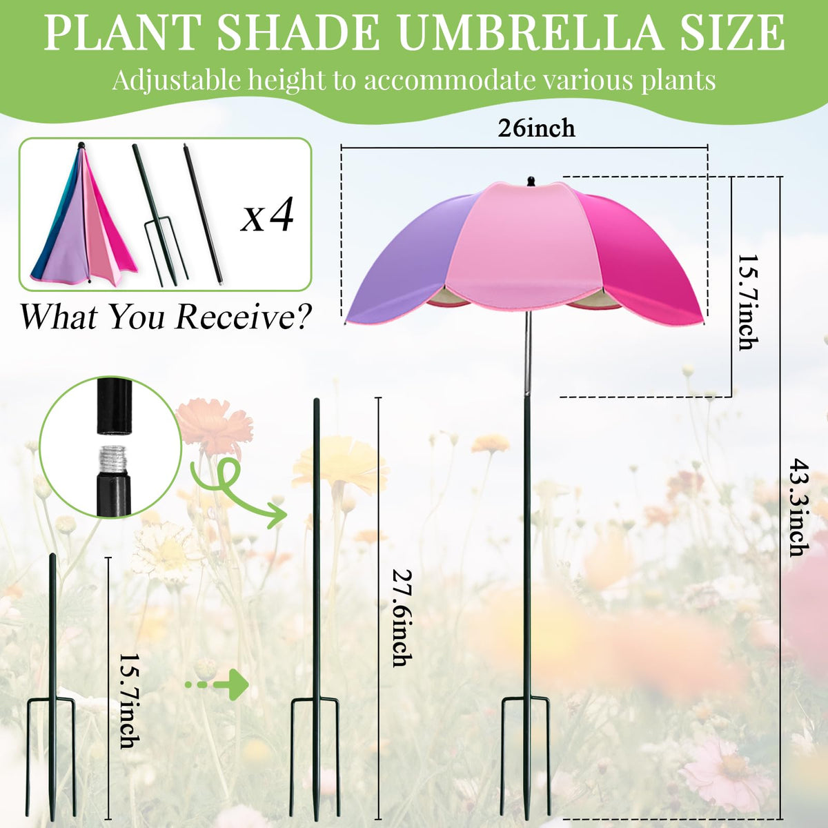 QOQIBU M-shaped insert base provides sturdy plant shade setup