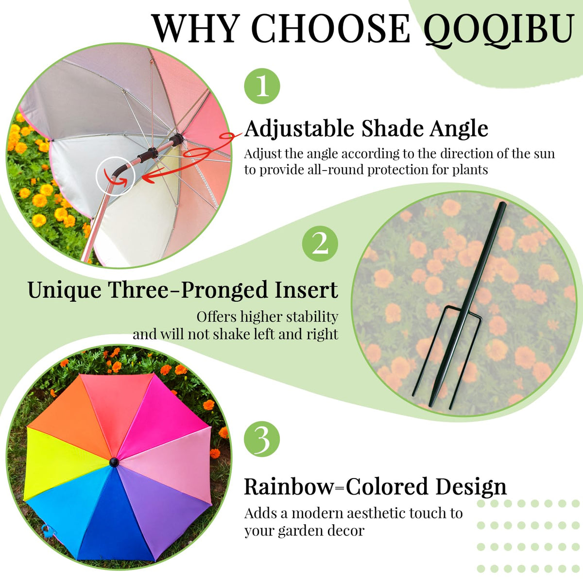 QOQIBU Reflective interior helps balance sunlight for growth