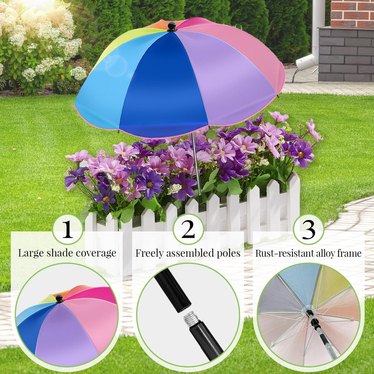 QOQIBU Rust-resistant alloy frame ensures durable outdoor shade
