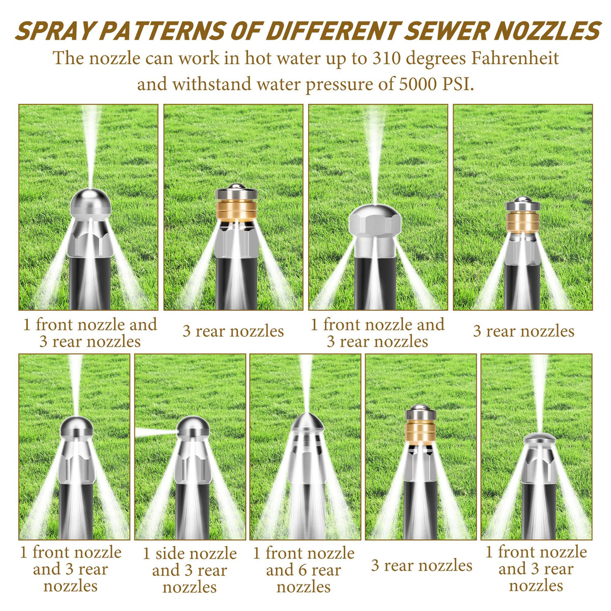 Qoroos sewer jetter kit dredging needles aid deep clog clearance.
