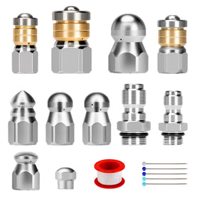 Qoroos sewer jetter kit main set for versatile drain cleaning tasks.