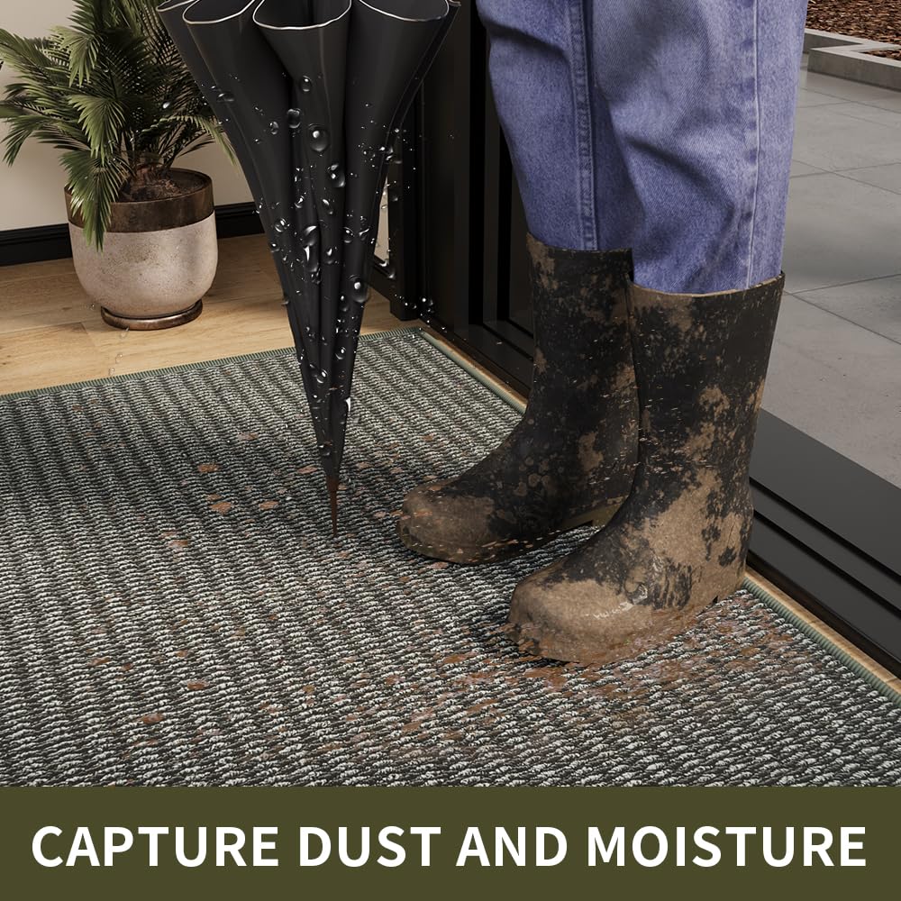 QQL doormat with non-slip backing stays stable on smooth floors.