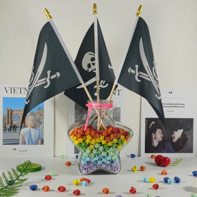 12-pack QQSD pirate flags displayed together for a festive setup