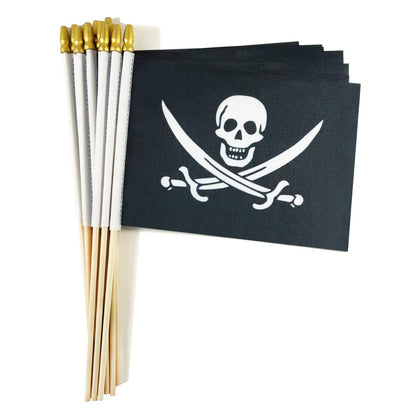 QQSD Pirate Jack Rackham flag on a durable stick for lively pirate-themed celebrations