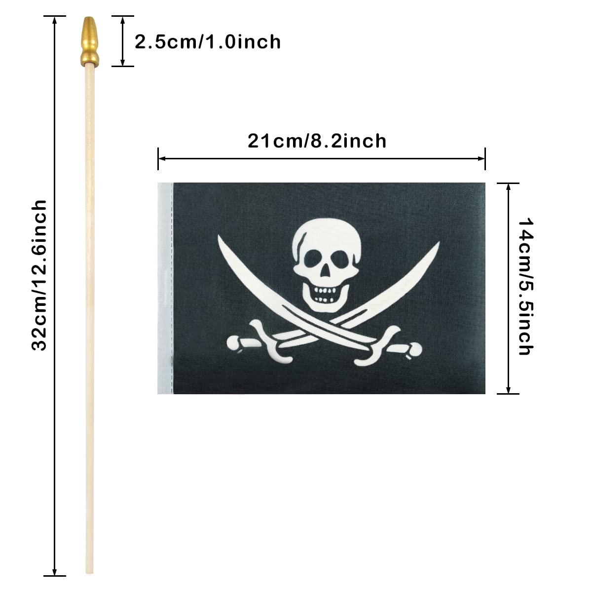 Close-up of QQSD flag stitching showing strong craftsmanship on the wooden pole