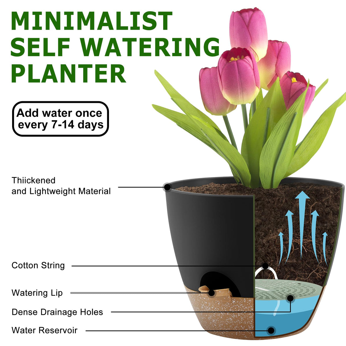 QRRICA 9-inch pot suitable for small succulents and herbs