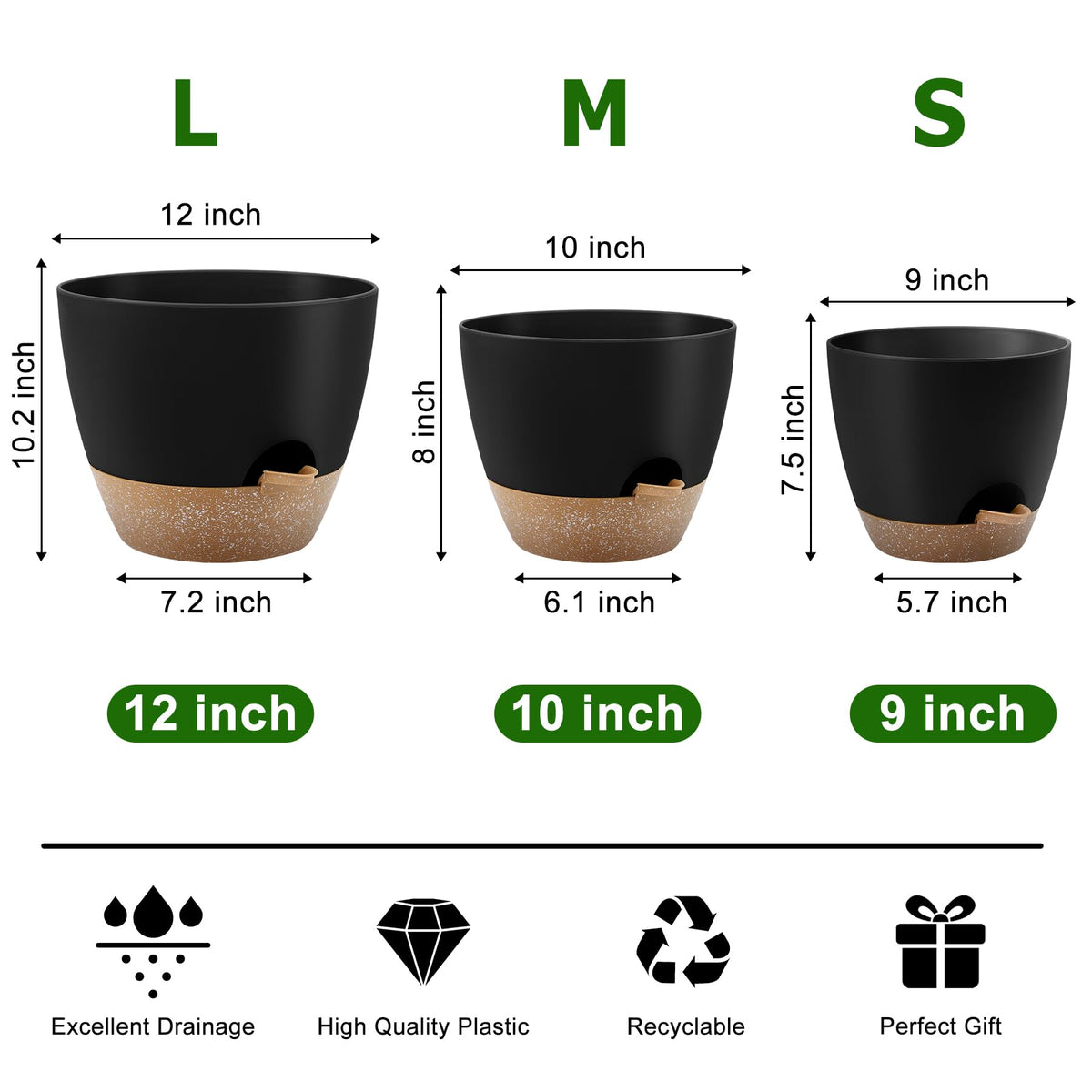 QRRICA 10-inch self-watering pot ideal for desks and compact spaces