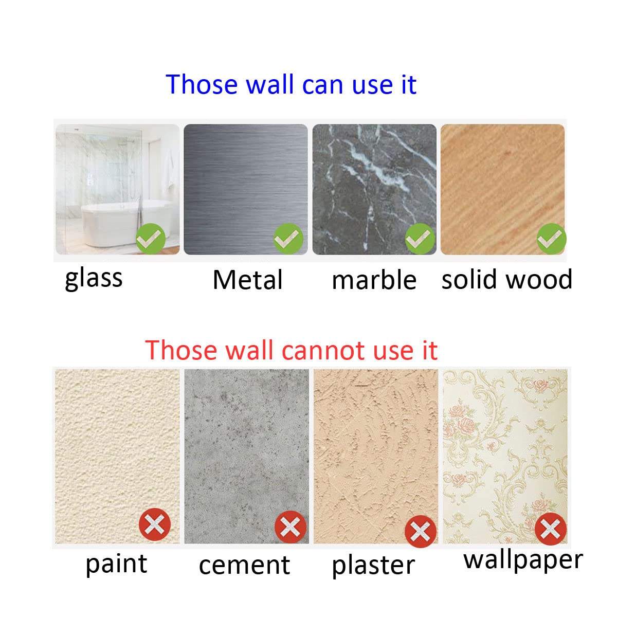 QRWT easy-install clip for glass, metal, marble walls