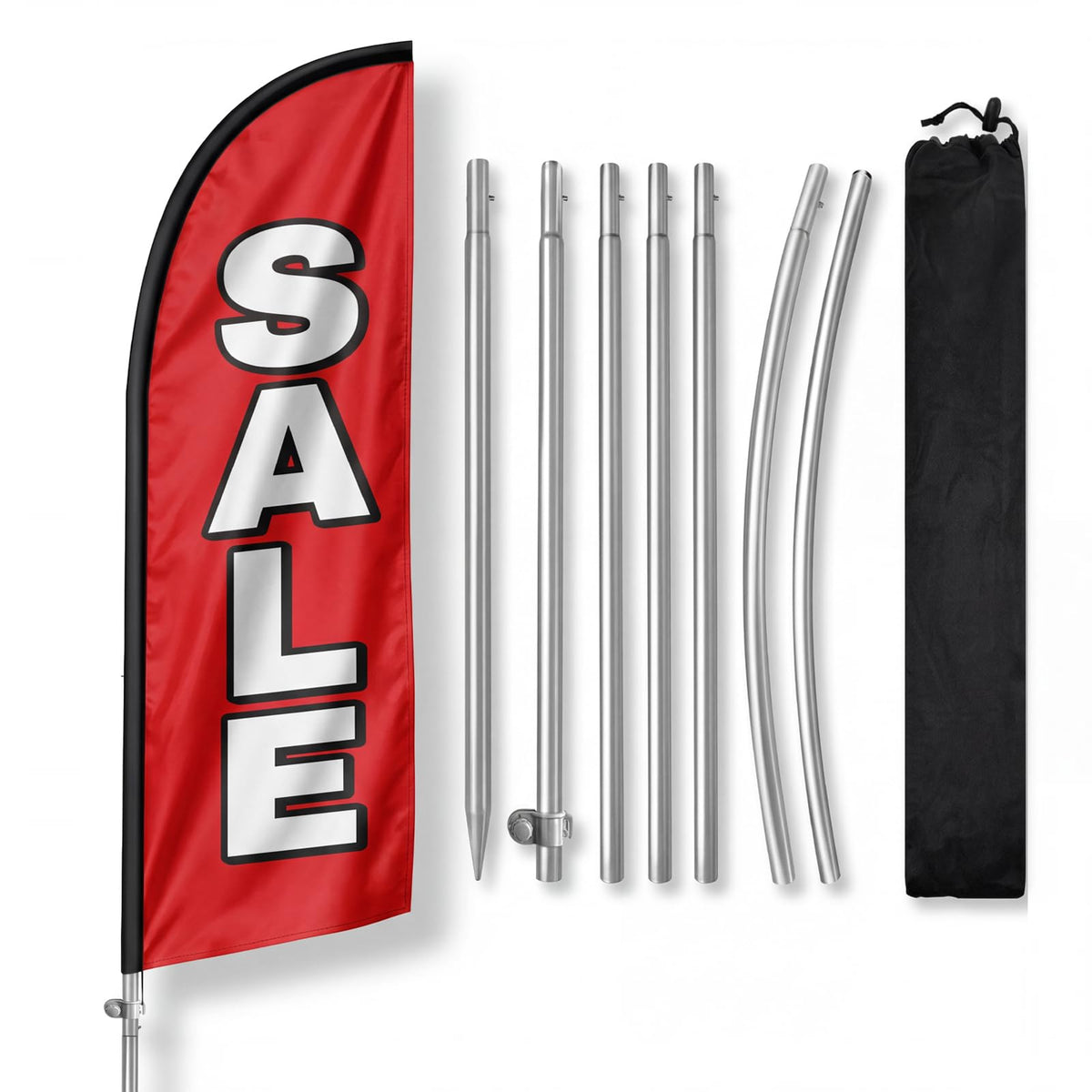 QSUM 8ft feather flag sale sign boosts storefront visibility for promotions.