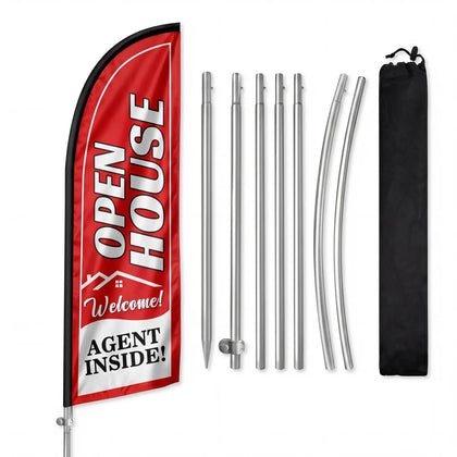 QSUM 8FT open house flag boosts curb appeal to attract buyers.