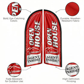 QSUM feather flag with stainless pole offers sturdy outdoor use.