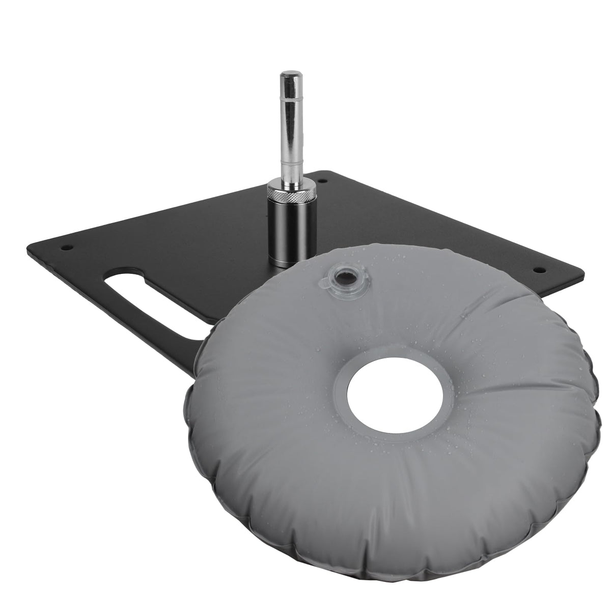 QSUM heavy-duty feather flag base with square iron design for durable outdoor use.