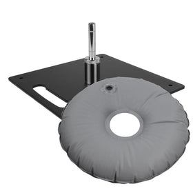 QSUM heavy-duty feather flag base with square iron design for durable outdoor use.