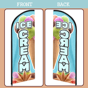 QSUM Ice Cream Flag banner designed for outdoor promotions
