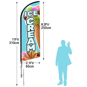 QSUM Ice Cream Flag on a flagpole showing high visibility from afar