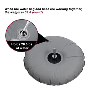 QSUM square base provides wind stability for tall feather flags.
