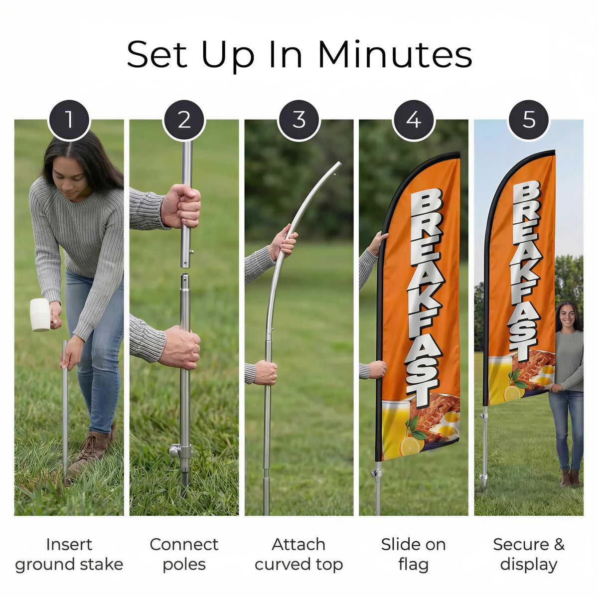 QSUM stainless steel pole kit provides sturdy support in windy outdoor spaces.