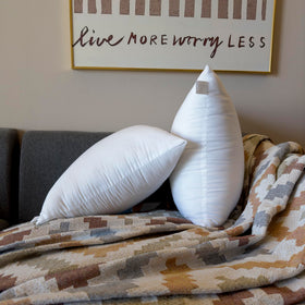 QSWRD microfiber hollow 3D fill offers fluffy support for lounging.