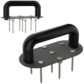 Qsxou hand tiller aerator spikes for deep soil penetration and healthier roots.