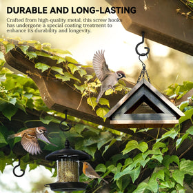 QTJUST 12in screw hook bird feeder setup for outdoors