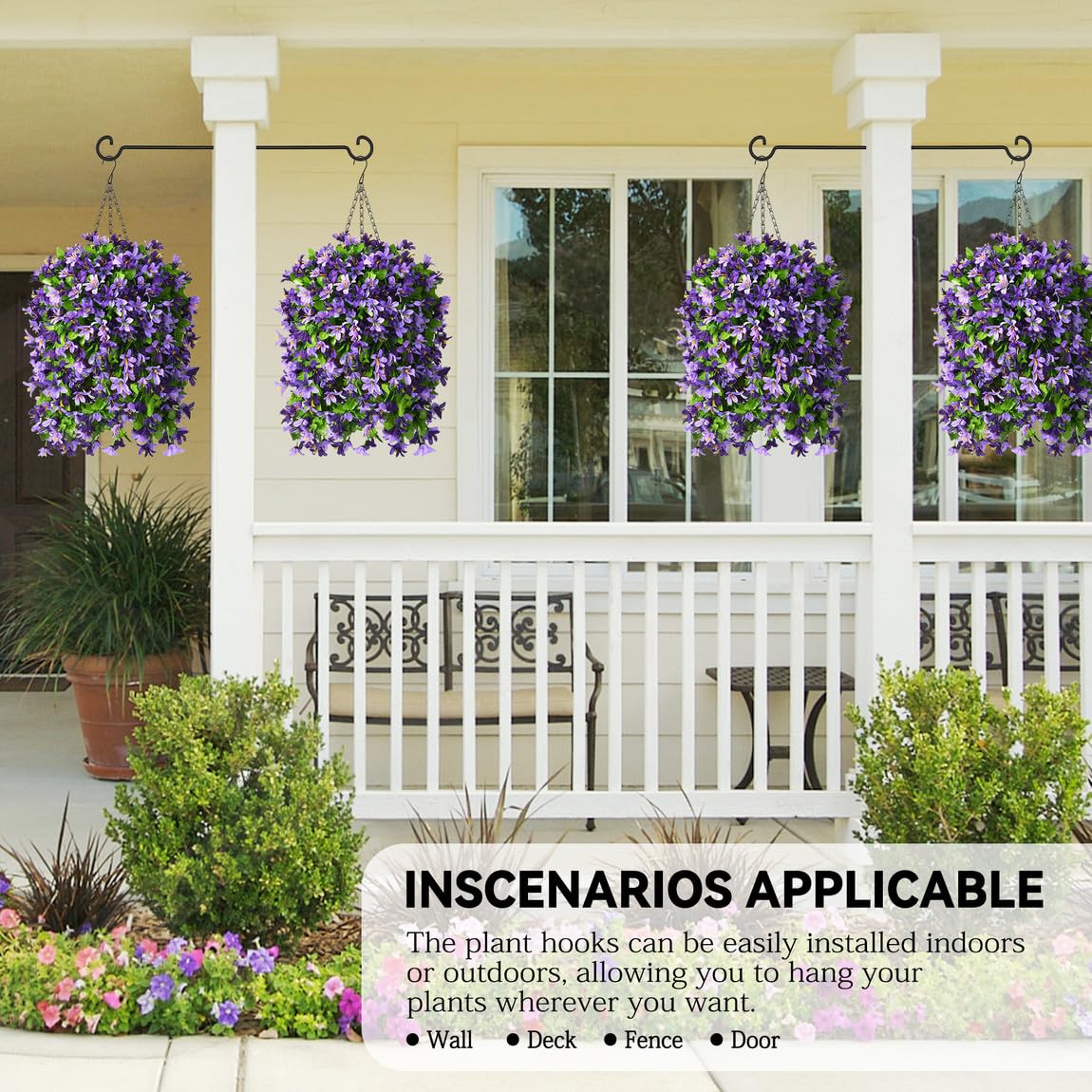 QTJUST 12in screw hook outdoor deck usage with décor