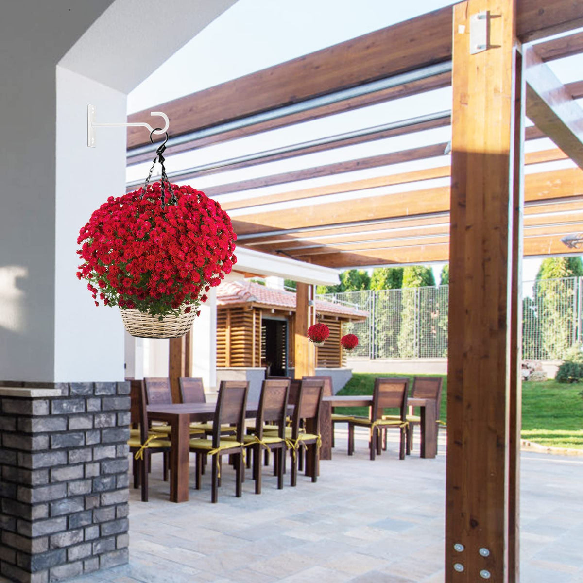 QTJUST deck or fence mount bracket supports flexible balcony decorating.